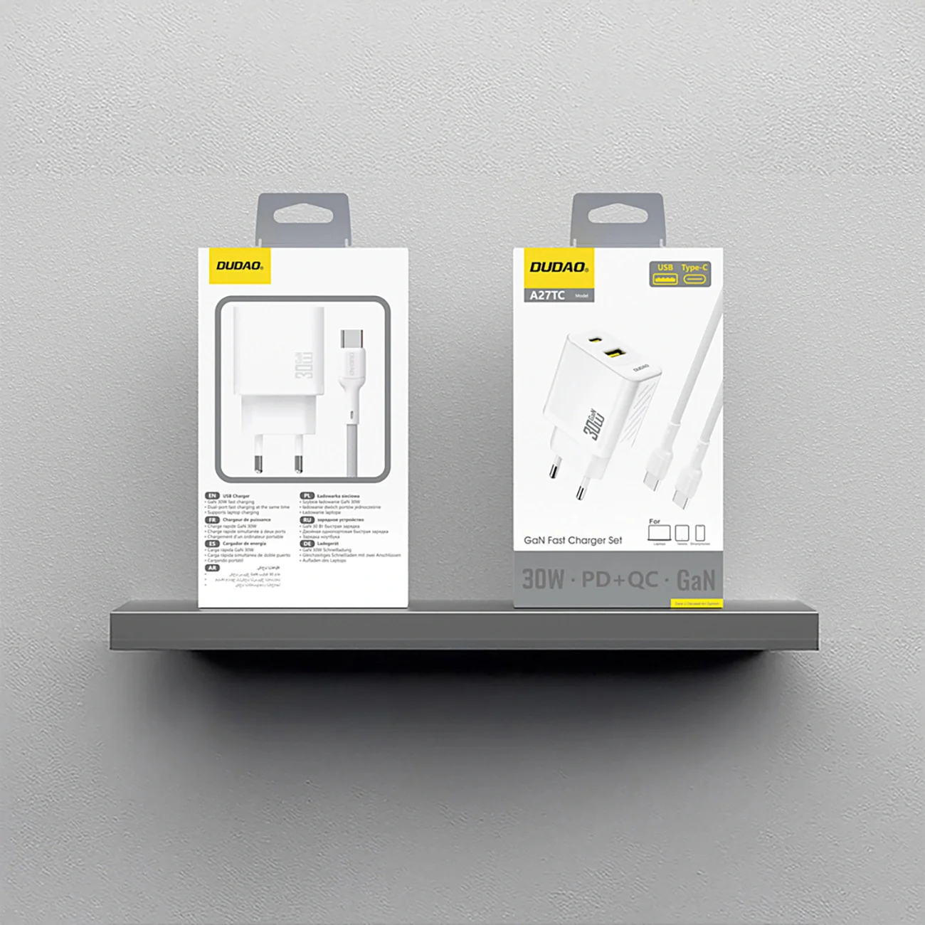 Network Charger with USB-C Cable Dudao A27TCEU, 30W, 1 x USB-A - 1 x USB-C, White - Image 6