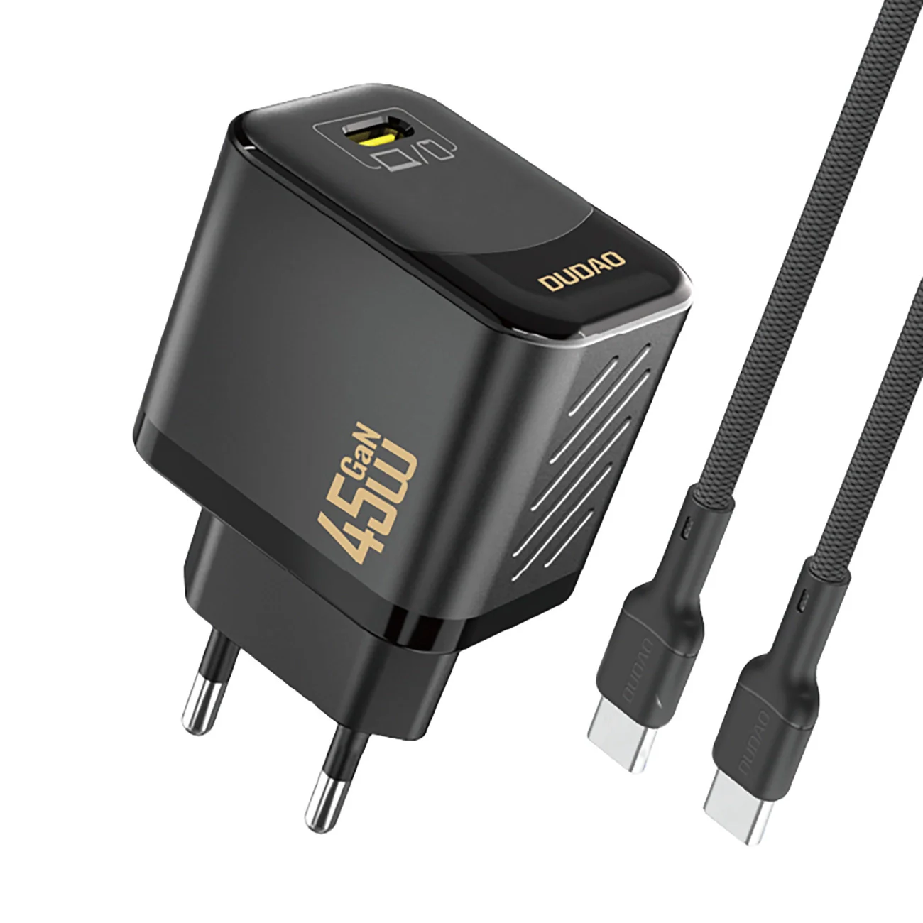 Network Charger with USB-C Cable Dudao A28C, 45W, 3A, 1 x USB-C, Black
