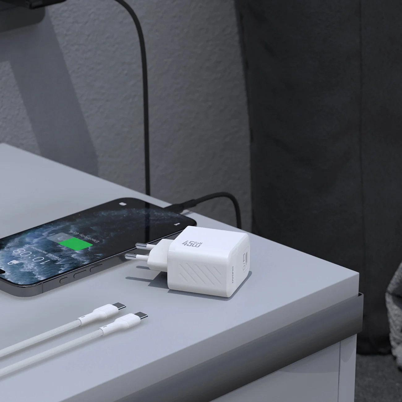 Network Charger with USB-C Cable Dudao A28C, 45W, 3A, 1 x USB-C, Black - Image 4