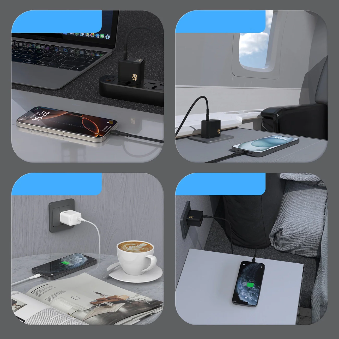 Network Charger with USB-C Cable Dudao A28C, 45W, 3A, 1 x USB-C, Black - Image 7