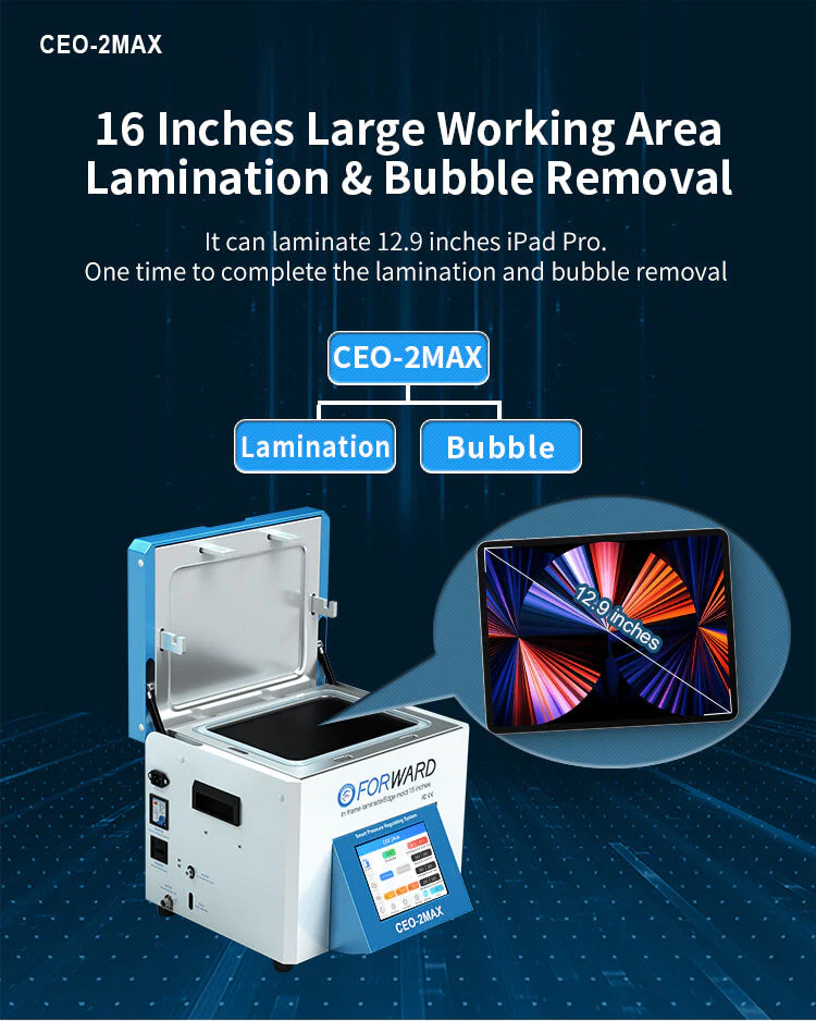 OCA Laminating Machine / Bubble Removal Package + Air Compressor + Vacuum Pump Forward CEO-2Max + FW-122B + FW-126S - Image 7