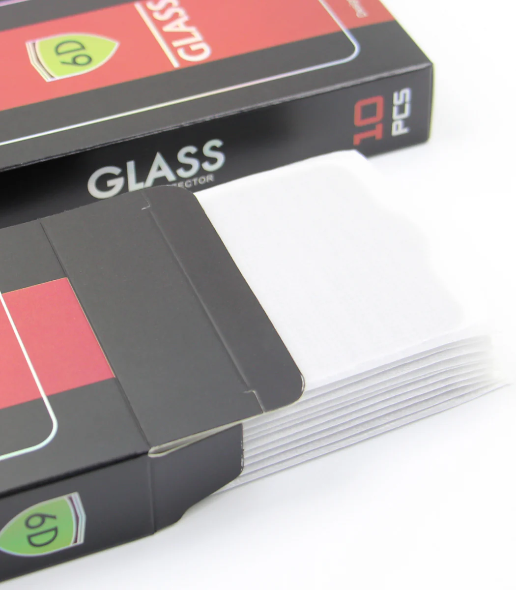 OEM Screen Protector Film for Apple iPhone 17e / 16e / 14 / 13 Pro, Tempered Glass, Full Glue, Set of 10 pieces, 6D, Black - Image 4