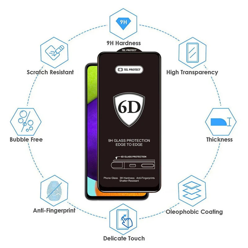 OEM Screen Protector for Samsung Galaxy S26 Plus S947, Tempered Glass, Full Glue, 6D, Black - Image 5