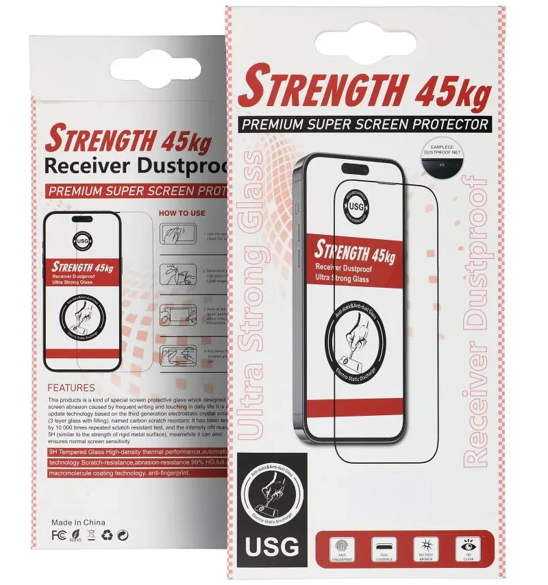 OEM Ultra Strong 45KG Screen Protector for Apple iPhone 11 Pro Max, Tempered Glass, Full Glue, 2.5D, Black - Image 4