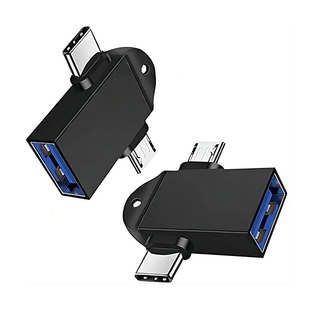 OTG Adapter microUSB / USB-C - USB-A Techsuit A15 AluCoreX, Black - Image 4