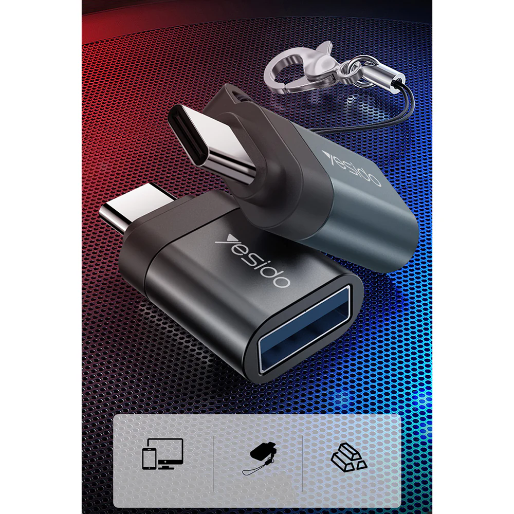 OTG USB-C to USB-A Adapter Yesido GS06, Black - Image 7