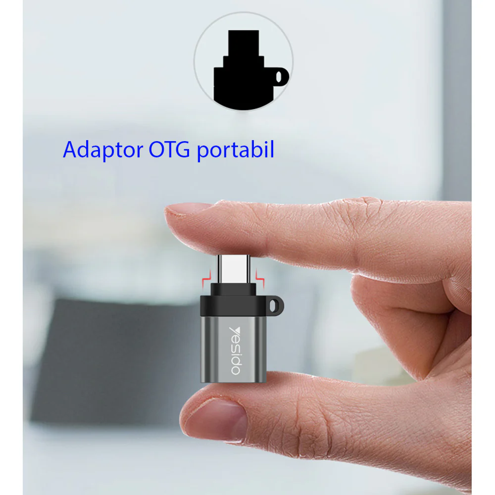 OTG USB-C to USB-A Adapter Yesido GS06, Black - Image 8