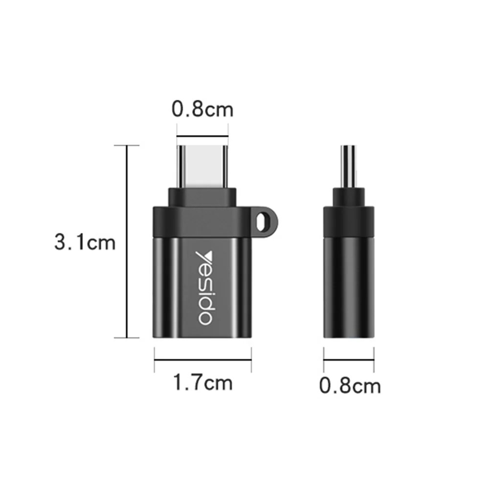 OTG USB-C to USB-A Adapter Yesido GS06, Black - Image 9