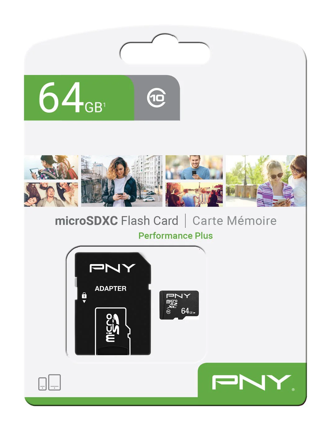PNY Performance Plus microSDXC Memory Card, 64Gb, Class 10, With Adapter P-SDU64G10PPL-GE - Image 2