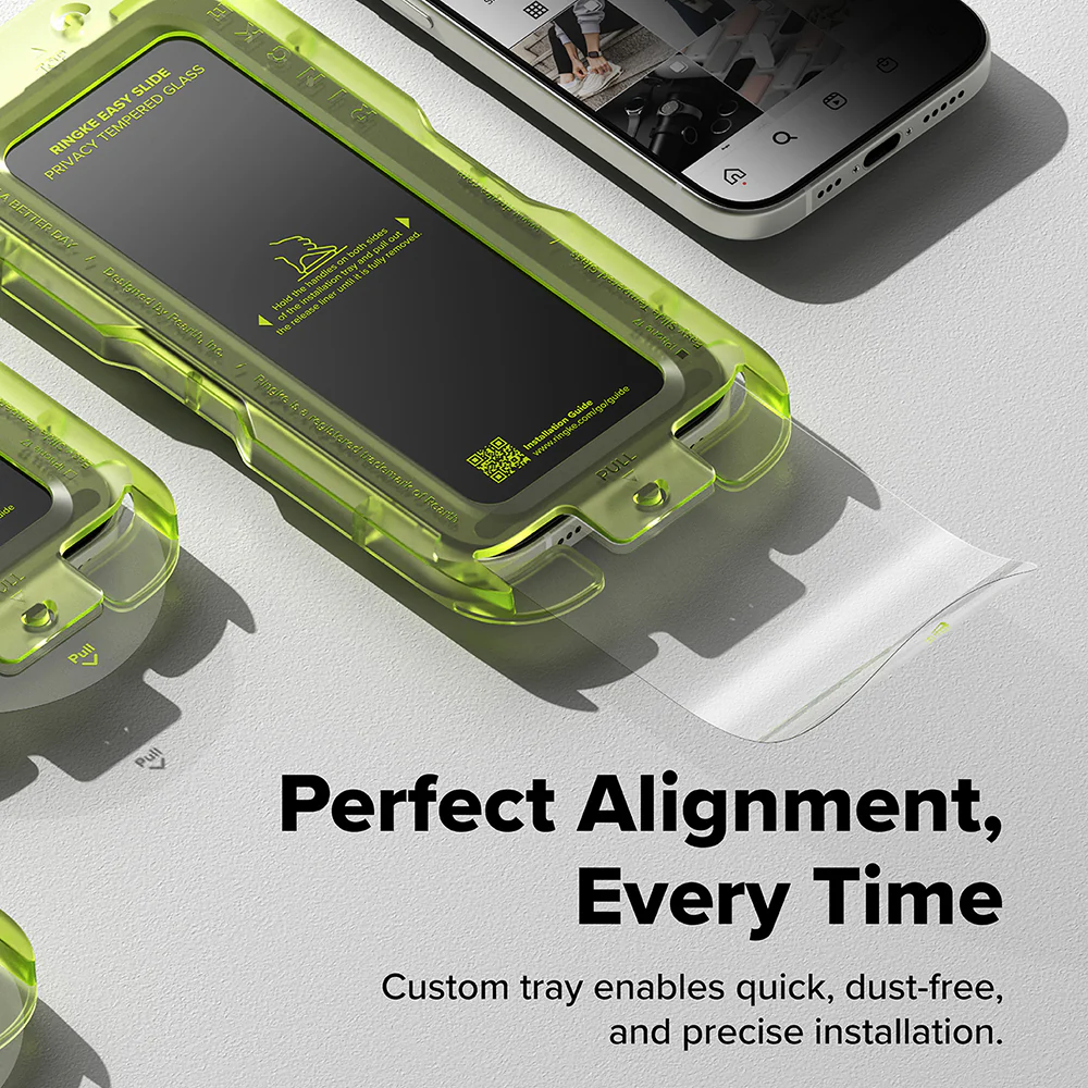 Privacy Screen Protector Ringke Easy Slide for Apple iPhone 17 Pro Max, Tempered Glass, Full Glue, Set of 2 pieces - Image 3
