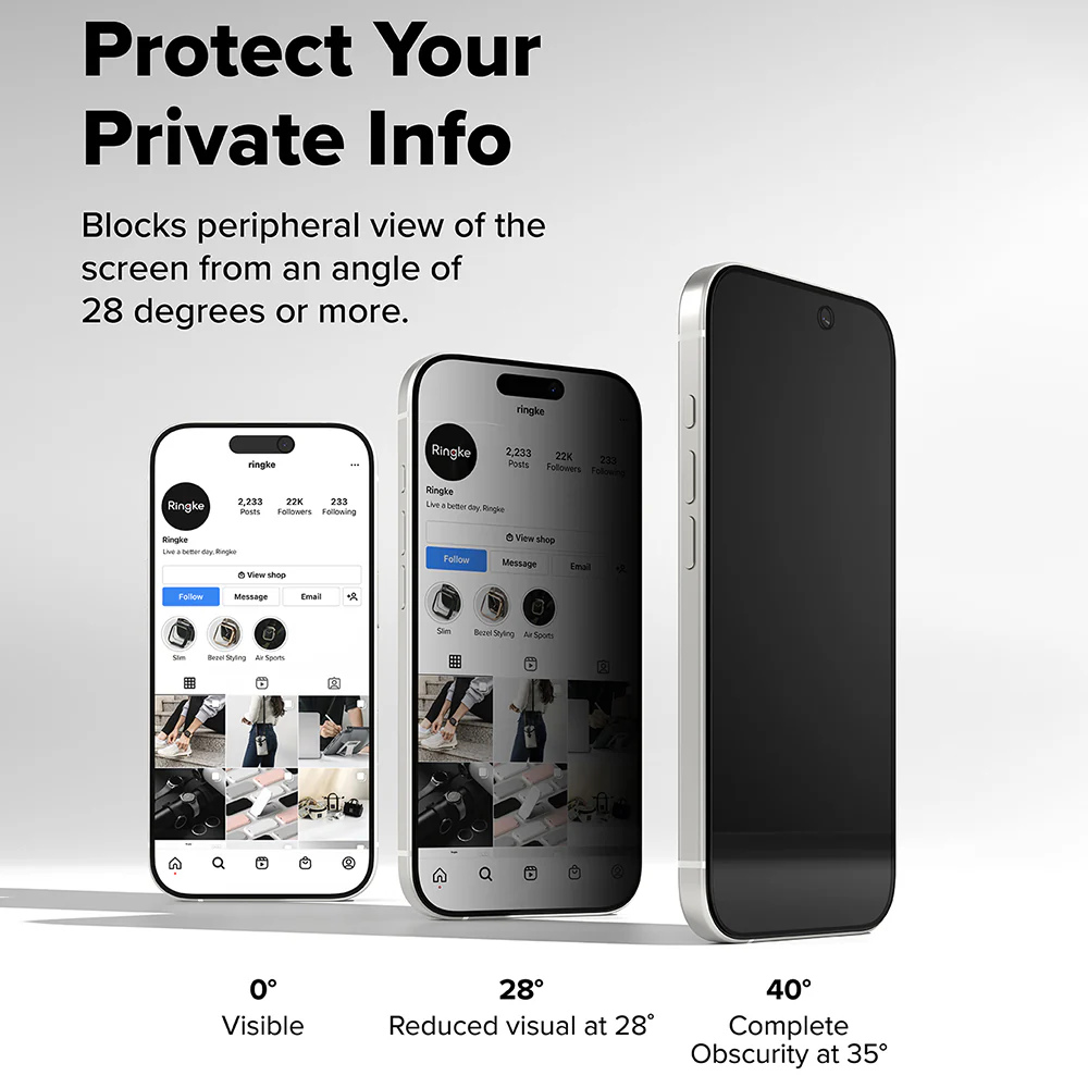 Privacy Screen Protector Ringke Easy Slide for Apple iPhone 17 Pro Max, Tempered Glass, Full Glue, Set of 2 pieces - Image 5