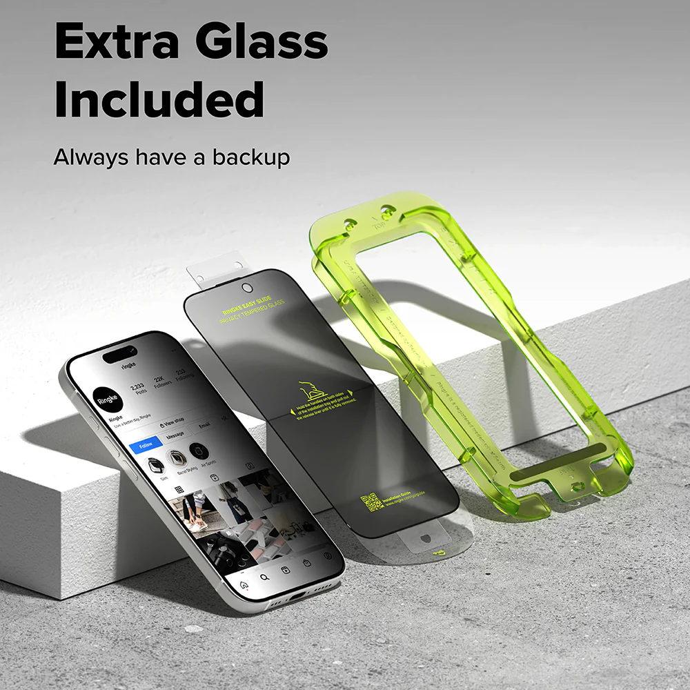 Privacy Screen Protector Ringke Easy Slide for Apple iPhone 17 Pro, Tempered Glass, Full Glue, Set of 2 pieces - Image 3