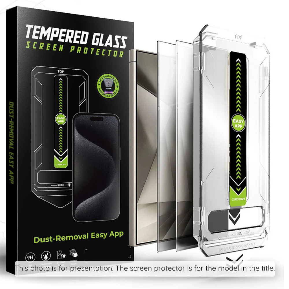 Privacy Screen Protector Techsuit TitanGlass CrystalHD for Samsung Galaxy S25 FE, Tempered Glass, Full Glue, Set of 2 Pieces