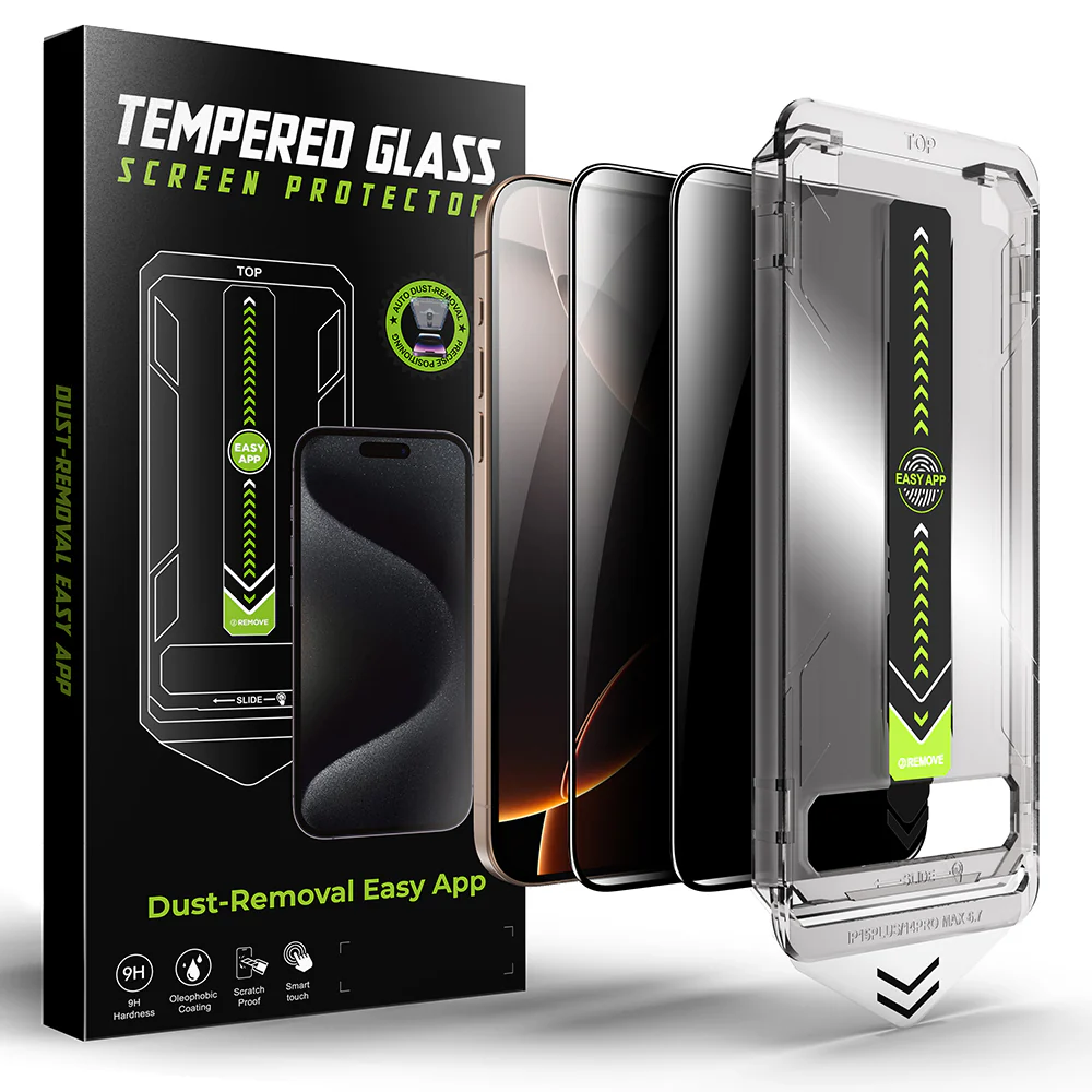 Privacy Screen Protector Techsuit TitanGlass for Apple iPhone 12 Pro Max, Tempered Glass, Full Glue, Set of 2 pieces