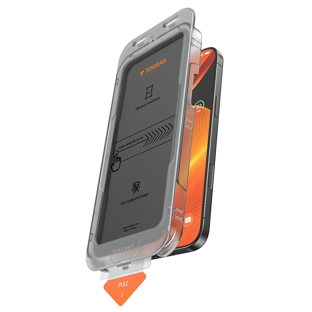 Privacy Screen Protector Torras GlassGo Install Master for Apple iPhone 16 Plus, Tempered Glass, Full Glue - Image 2