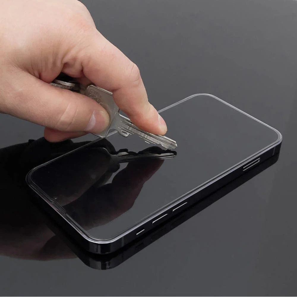 Privacy Screen Protector WZK AntiSpy for Apple iPhone 15 Pro, Tempered Glass, Full Glue - Image 4