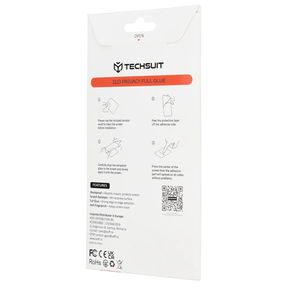 Privacy Techsuit Screen Protection Film for Realme GT 8 Pro, Tempered Glass, Full Glue, 111D - Image 5