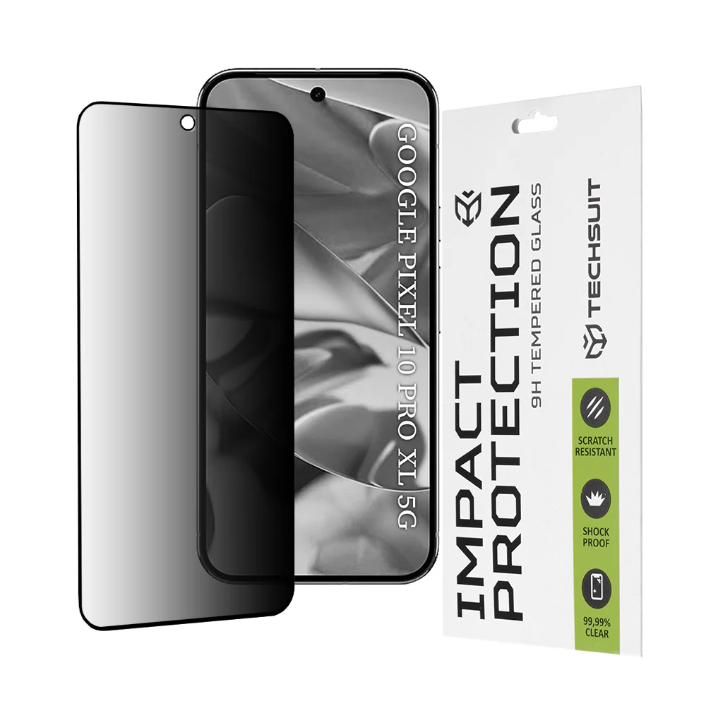 Privacy Techsuit Screen Protector for Google Pixel 10 Pro XL, Tempered Glass, Full Glue, 111D