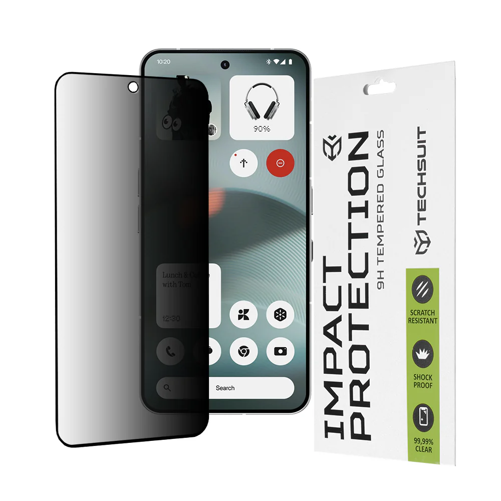 Privacy Techsuit Screen Protector for Nothing Phone (3), Tempered Glass, Full Glue, 111D