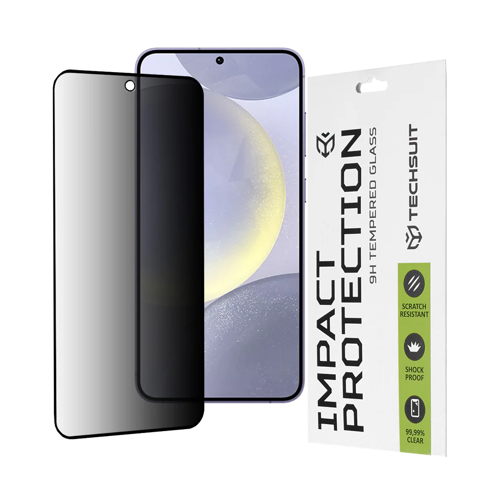 Privacy Techsuit Screen Protector for Samsung Galaxy S25+ S936 / S24+ S926, Tempered Glass, Full Glue, 111D