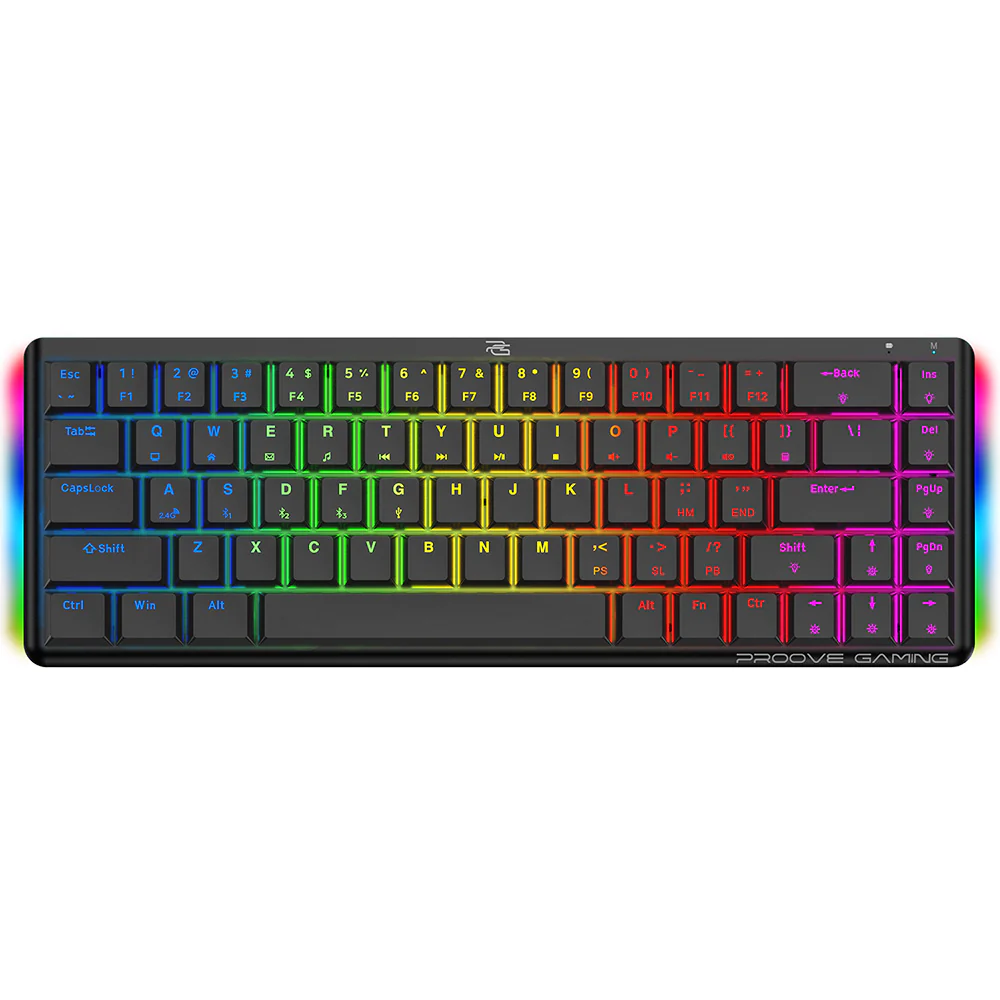 Proove AFK Wireless Gaming Keyboard, RGB, BT / Wi-Fi / Wired, 1.5m, Black WKAFKEN22001