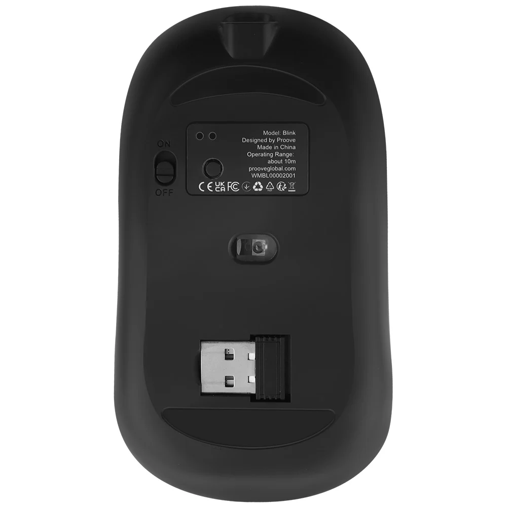 Proove Blink Wireless Mouse, RGB, 800DPI - 1600DPI, BT / Wi-Fi, Black WMBL00002001 - Image 4