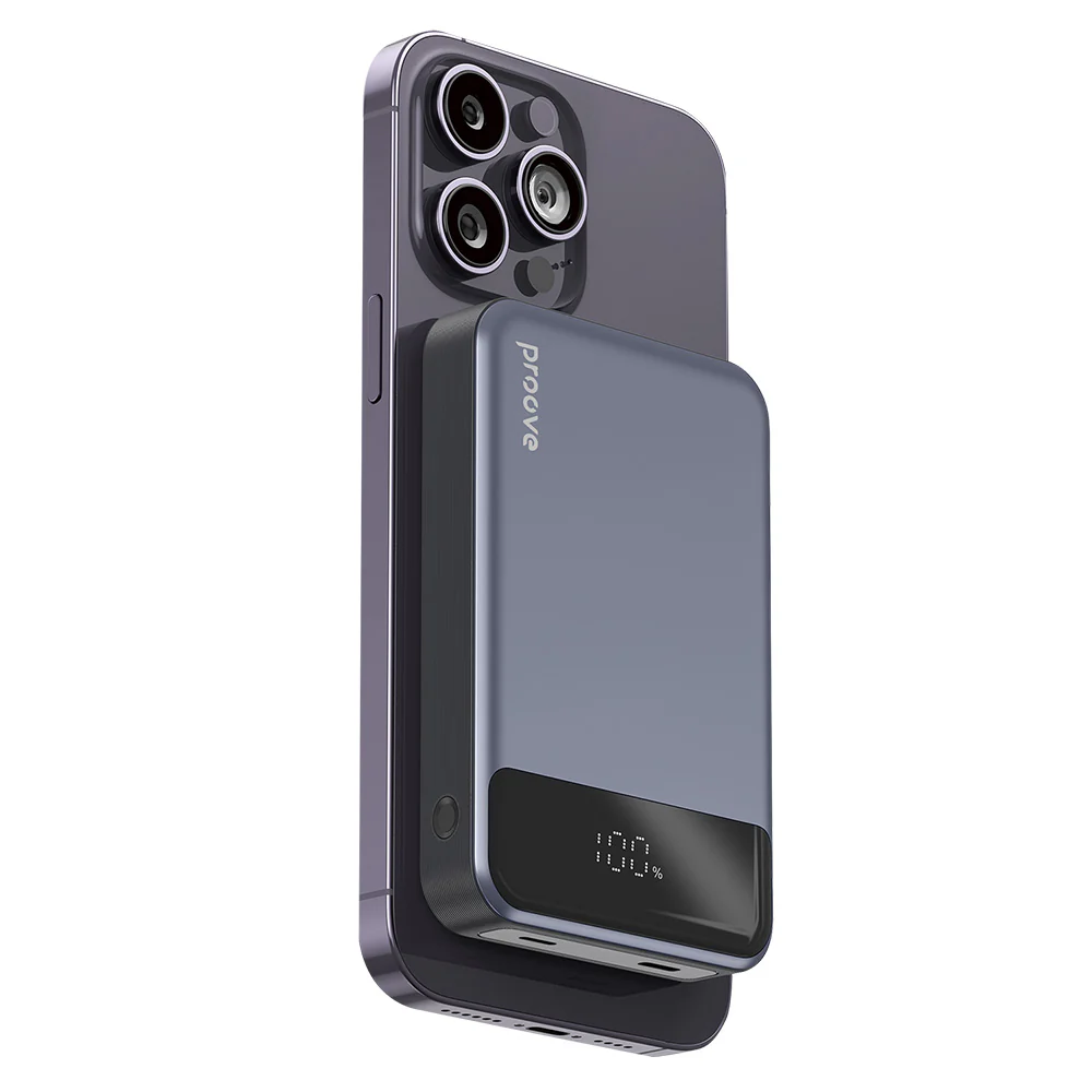 Proove Hoodman Wireless External Battery, 10000mAh, 20W, PD + FQI, 1 x QI - 1 x USB-C, Gray PBH120010003 - Image 2