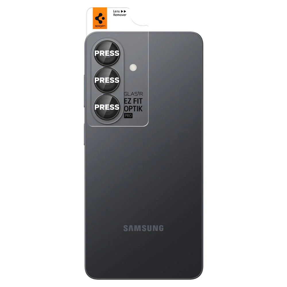 Rear Camera Protection Film Spigen GlastR EZ FIT Optik Pro HD for Samsung Galaxy S26 S942, Tempered Glass, Set of 2 pieces, Black AGL11099 - Image 2