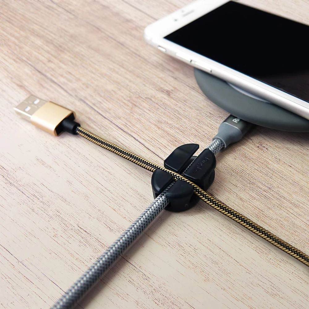 Ringke Cable Organizer, Set of 6 Pieces, Black - Image 4