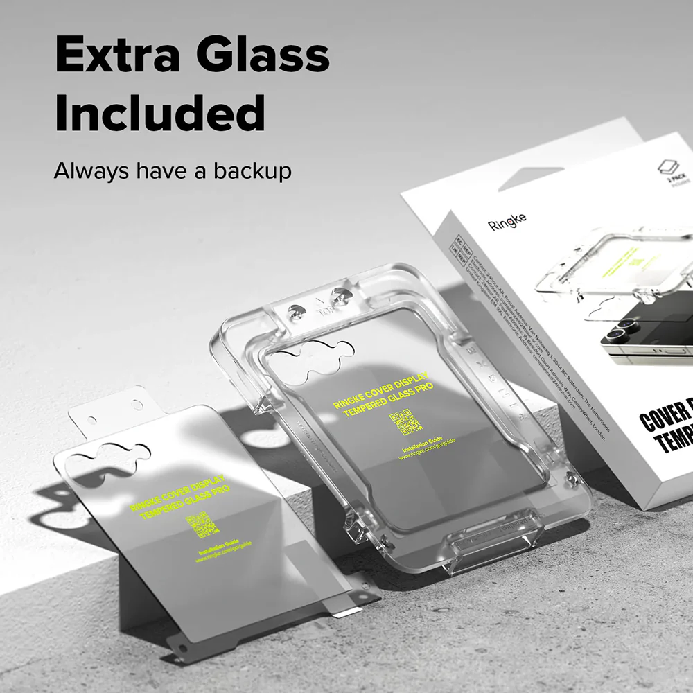 Ringke Cover Display Exterior Screen Protector for Samsung Galaxy Z Flip7 F766, Tempered Glass, Full Glue, Set of 2 pieces - Image 2