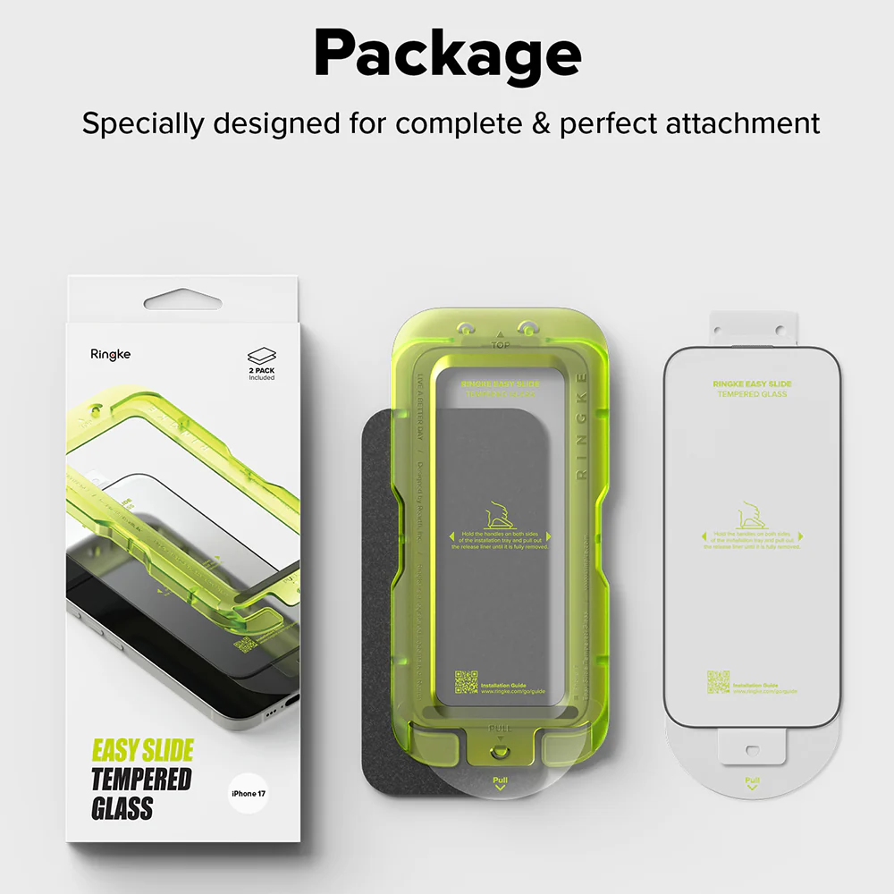 Ringke Easy Slide Screen Protector for Apple iPhone 17 Pro Max, Tempered Glass, Full Glue, Set of 2 pieces - Image 7