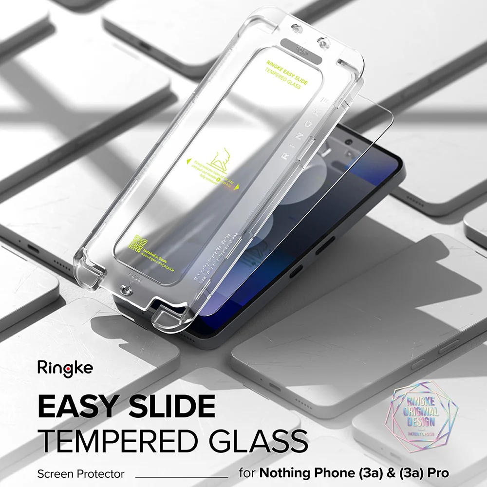 Ringke Easy Slide Screen Protector for Nothing Phone (3a) / Phone (3a) Pro, Tempered Glass, Full Glue, Set of 2 pieces - Image 3