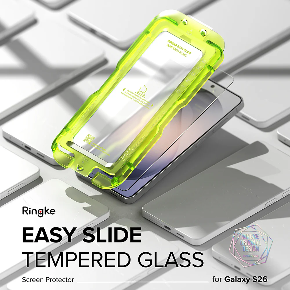 Ringke Easy Slide Screen Protector for Samsung Galaxy S26 S942, Tempered Glass, Full Glue, Set of 2 Pieces - Image 3
