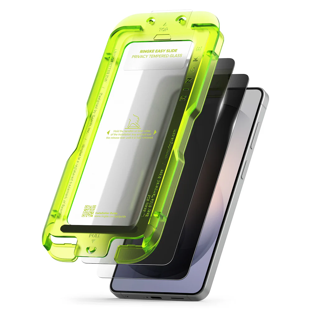 Ringke Easy Slide Screen Protector for Samsung Galaxy S26 S942, Tempered Glass, Full Glue, Set of 2 Pieces, Black - Image 2