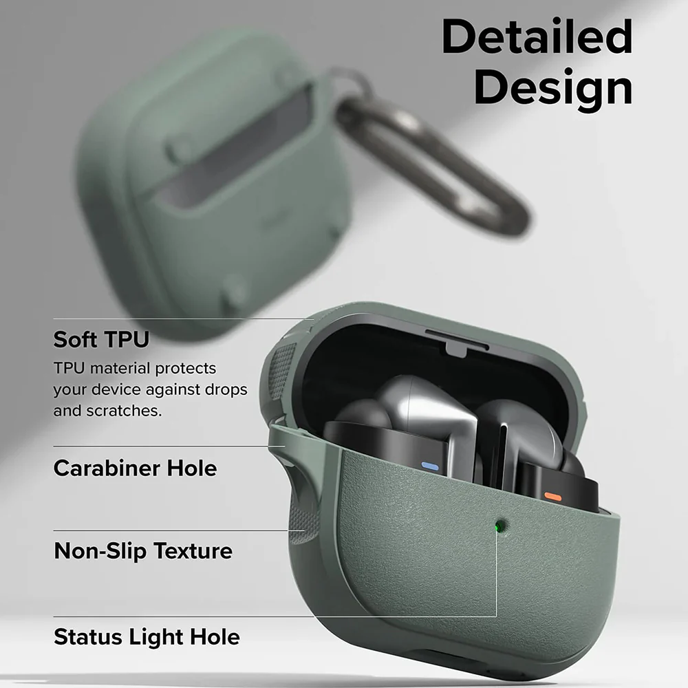 Ringke Onyx Magnetic Case for Samsung Galaxy Buds3 FE / Buds3 Pro / Buds3, Green - Image 4