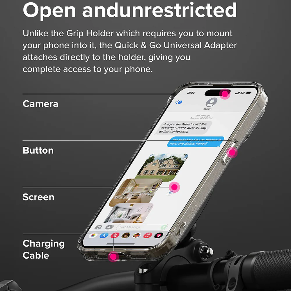 Ringke Quick & Go Phone Adapter for Bicycle Holder, Set of 2 pieces, Black - Image 4