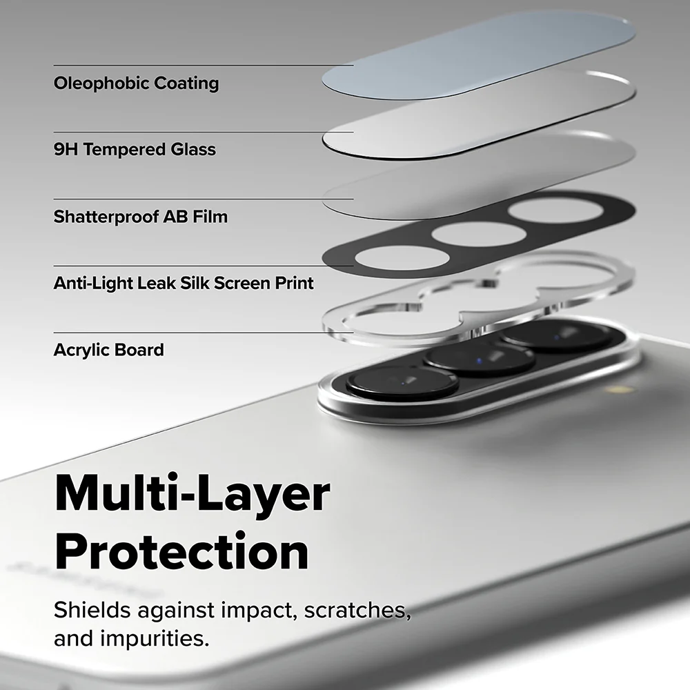 Ringke Rear Camera Protection Film for Samsung Galaxy A57 5G / A37 5G, Tempered Glass, Set of 2 Pieces, Transparent - Image 5