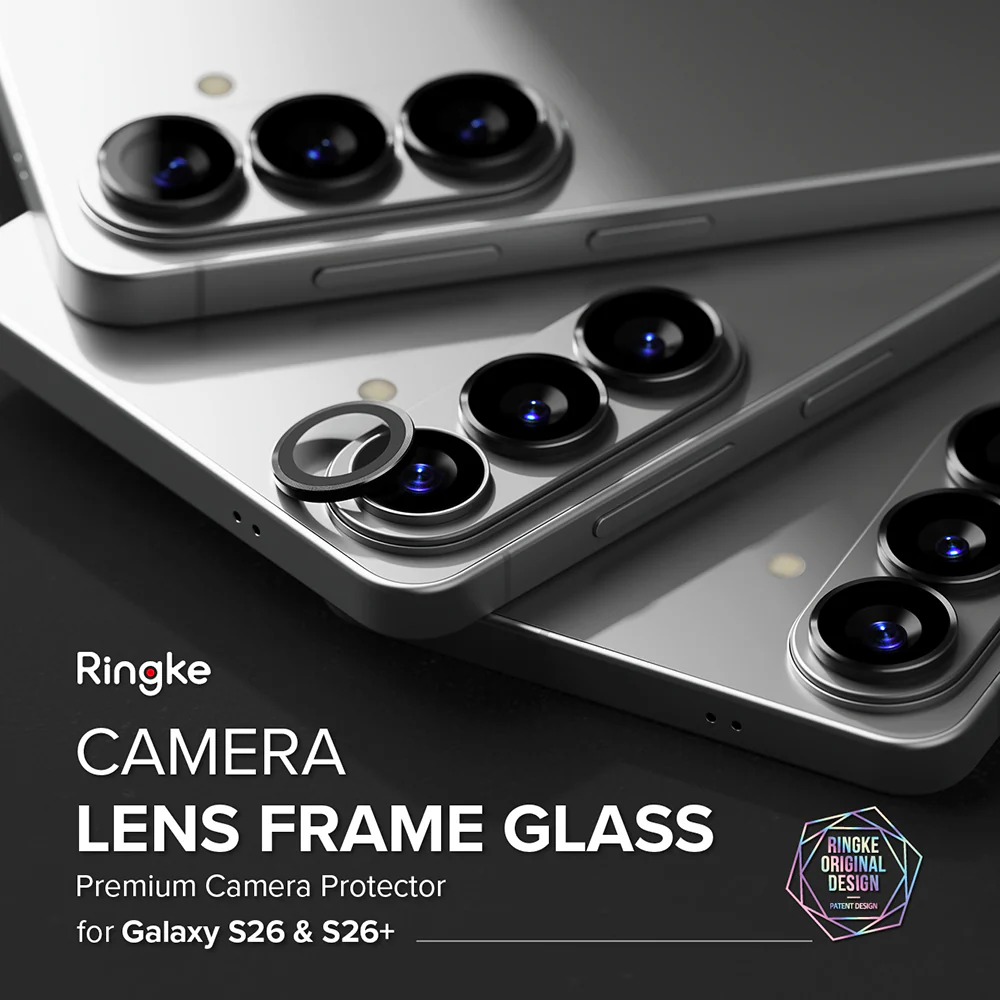 Ringke Rear Camera Protection Film for Samsung Galaxy S26 Plus S947 / S26, Tempered Glass, Set of 2 pieces, Black - Image 5