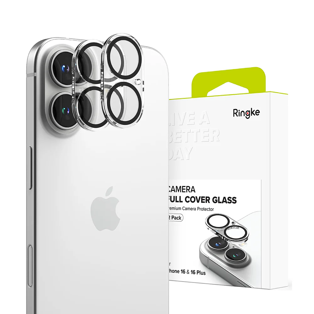 Ringke Rear Camera Protective Film for Apple iPhone 16 Plus / 16, Tempered Glass, Set of 2 Pieces, Transparent - Image 4
