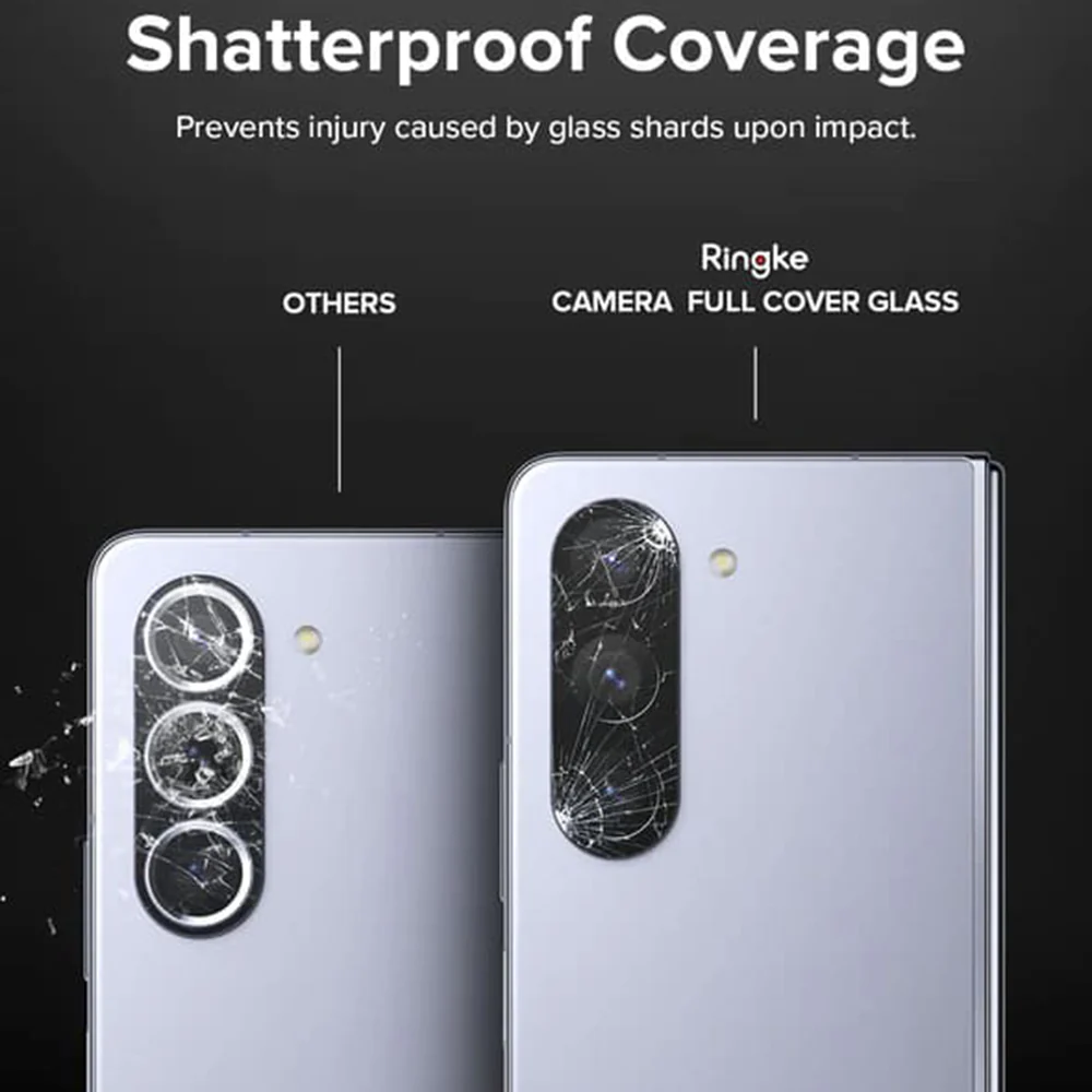 Ringke Rear Camera Protective Film for Samsung Galaxy Z Fold5 F946, Tempered Glass, Set of 2 Pieces, Transparent - Image 6