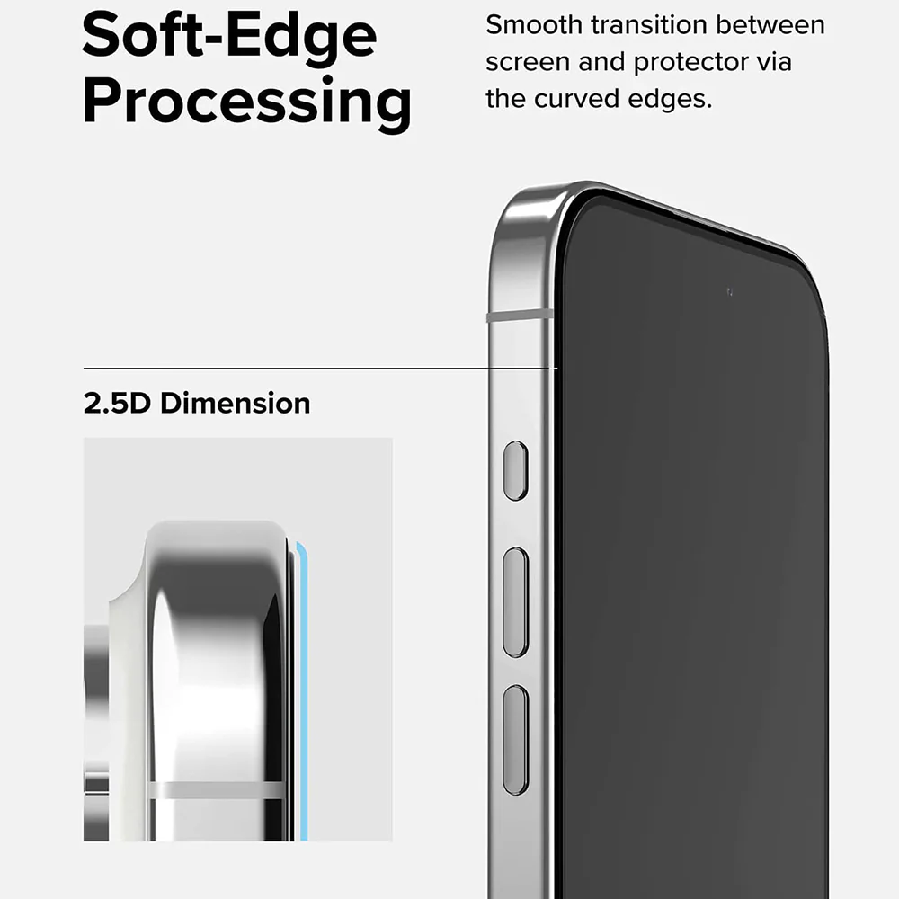 Ringke Screen Protector for Apple iPhone 15 Pro, Tempered Glass, Full Glue, Black - Image 4