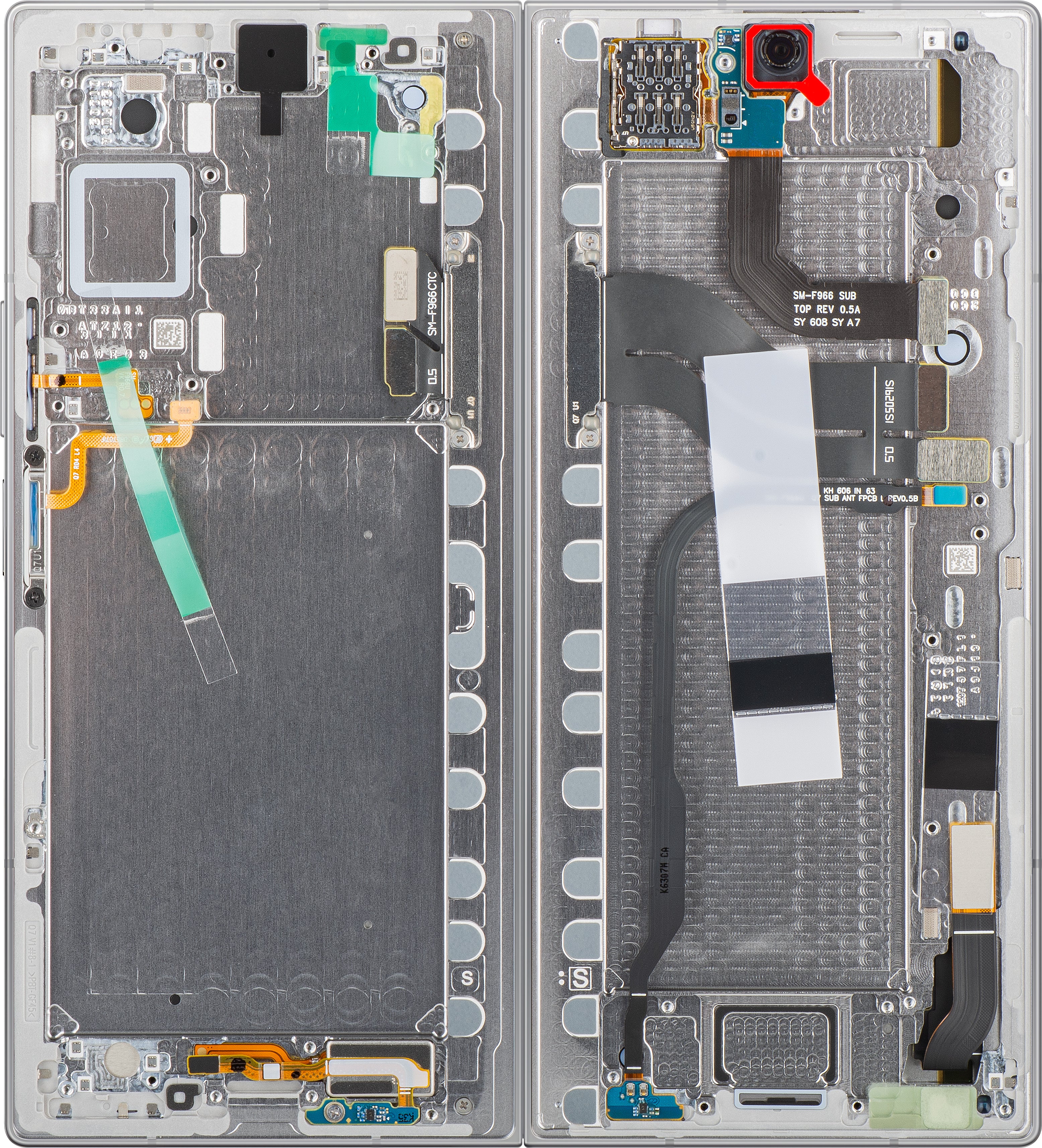 Samsung Galaxy Z Fold7 F966 Touchscreen Display, with Frame, Sub Inner, Silver (Silver Shadow), Service Pack GH82-37548A - Image 2