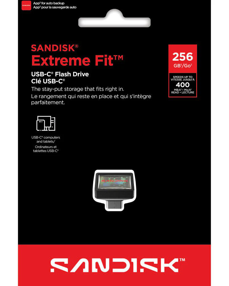 SanDisk Extreme Fit USB-C External Memory, 256Gb SDCZ530-256G-G46 - Image 4