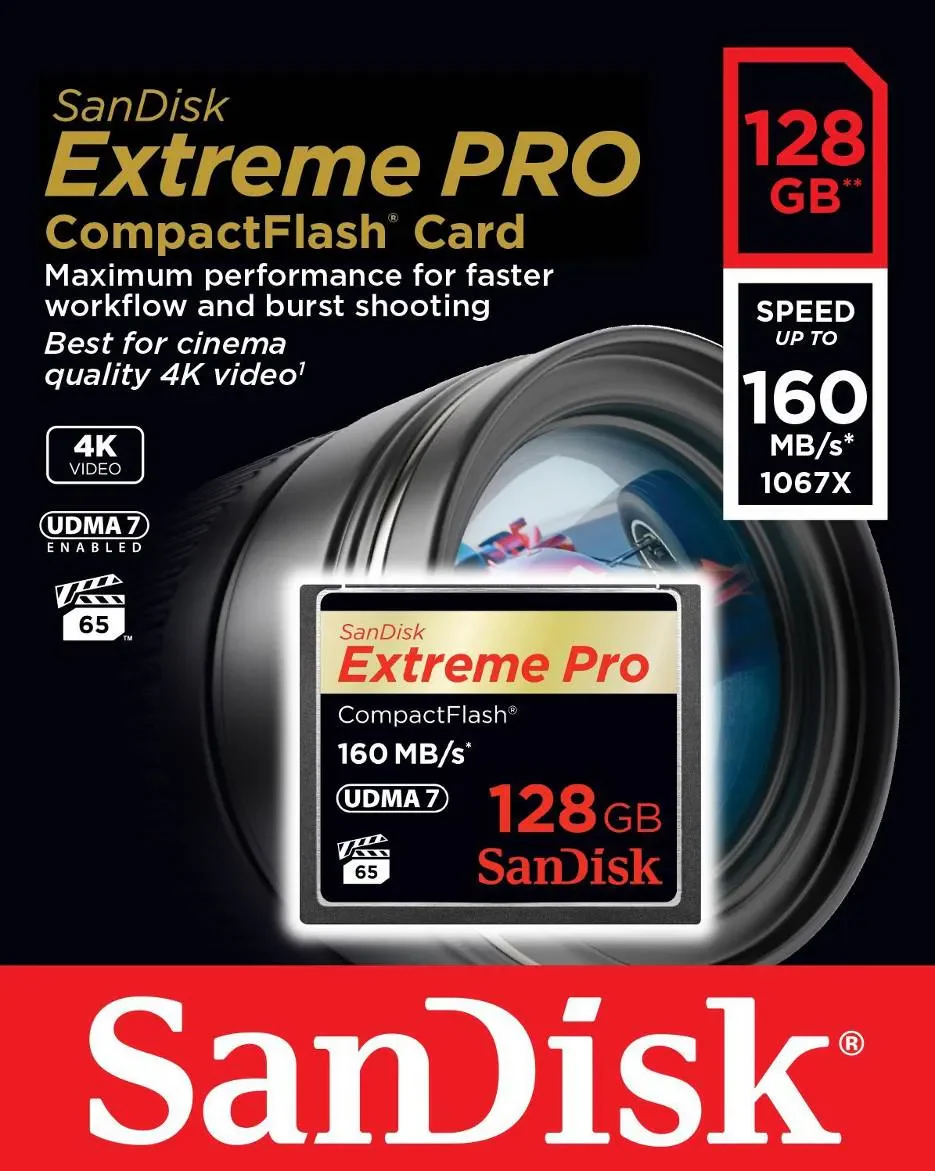 SanDisk Extreme Pro CompactFlash Memory Card, 128Gb, UDMA 7 SDCFXPS-128G-X46 - Image 4