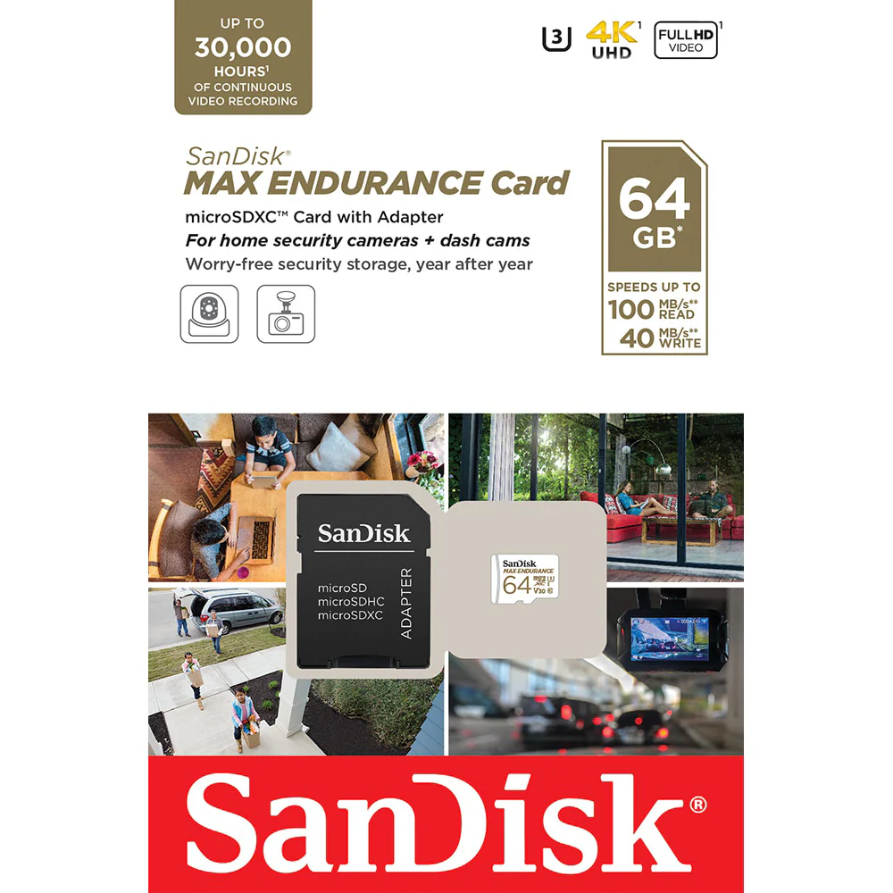 SanDisk MAX Endurance microSDXC Memory Card, 64Gb, Class 10 / UHS-1 U3, With Adapter SDSQQVR-064G-GN6IA - Image 5
