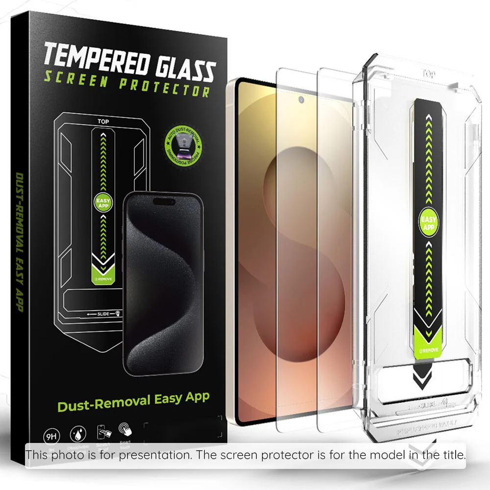Screen Protector Techsuit TitanGlass CrystalHD for Samsung Galaxy S25 FE, Tempered Glass, Full Glue, Set of 2 Pieces