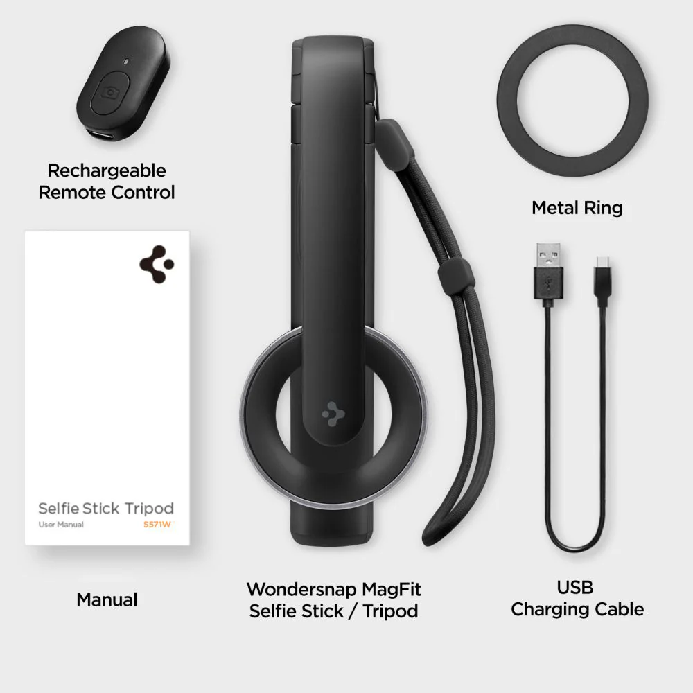 Selfie Stick Bluetooth Spigen S571W, Universal, Black AMP07656 - Image 7