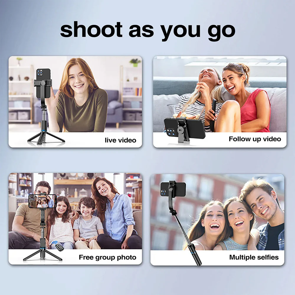 Selfie Stick Bluetooth Techsuit C01, Universal, Black - Image 4