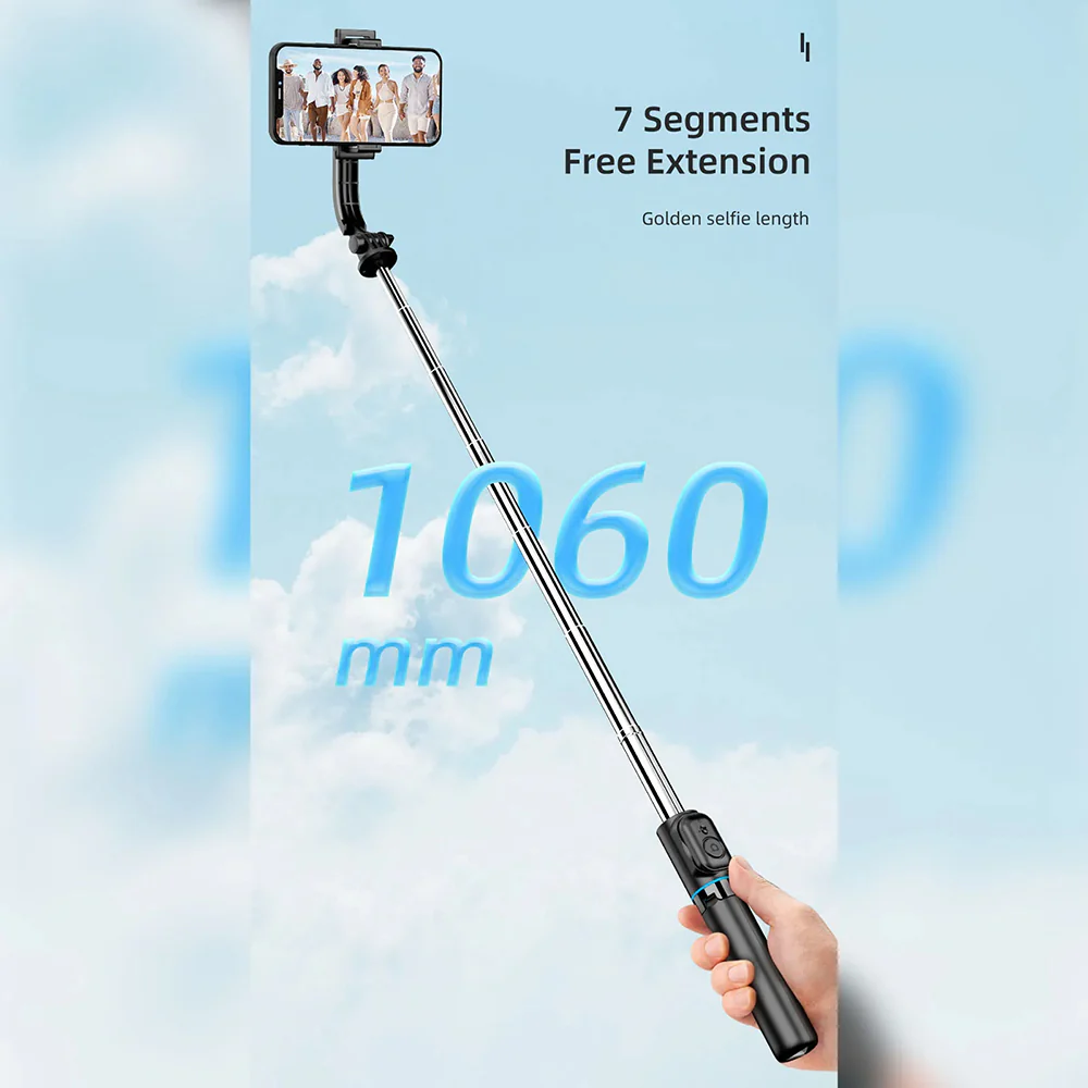Selfie Stick Bluetooth Techsuit C01, Universal, Black - Image 5
