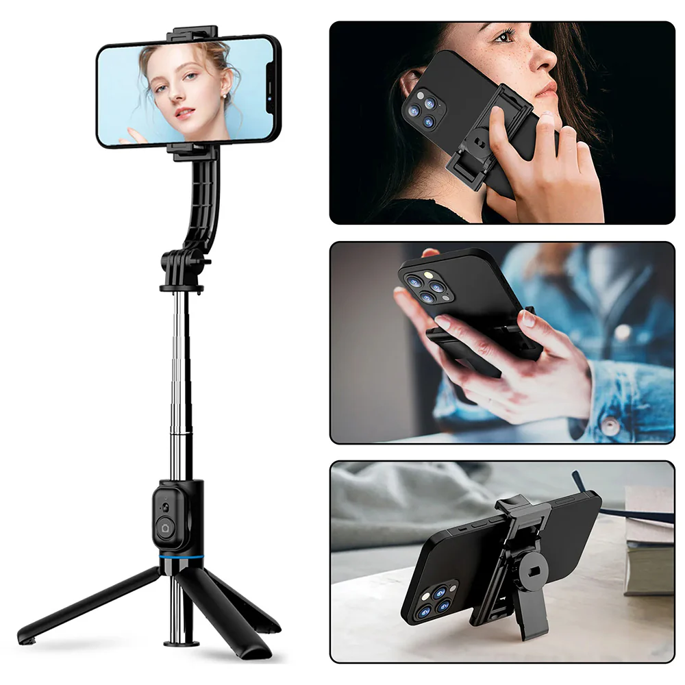 Selfie Stick Bluetooth Techsuit C01, Universal, Black - Image 7